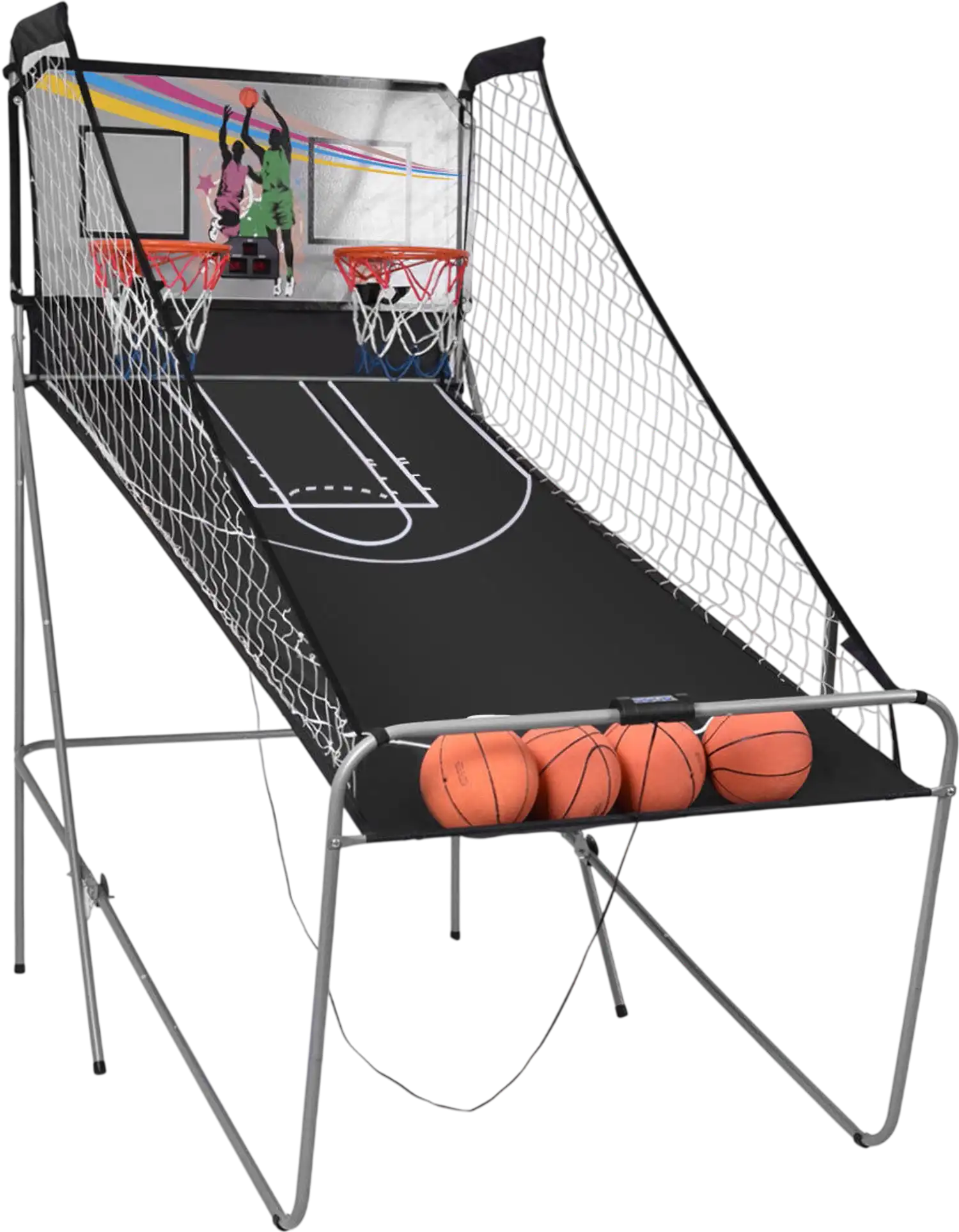 Costway Double Electronic Basketball Game Table w/ 4 Balls 47538162 New