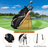 9-inch golf stand bag with 7-way divider, anti-slip rubber feet, and multiple pockets for convenient storage.
