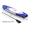 11-foot inflatable stand-up paddle board with adjustable paddle, ideal for surfing, yoga, and fishing activities.
