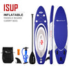 Adjustable 11' inflatable paddle board in blue with carry bag, paddle, fin, and pump for versatile water activities.