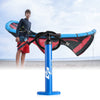 Double action manual inflation SUP hand pump with gauge, aluminum body, inflates up to 29 psi, ideal for paddle boards.