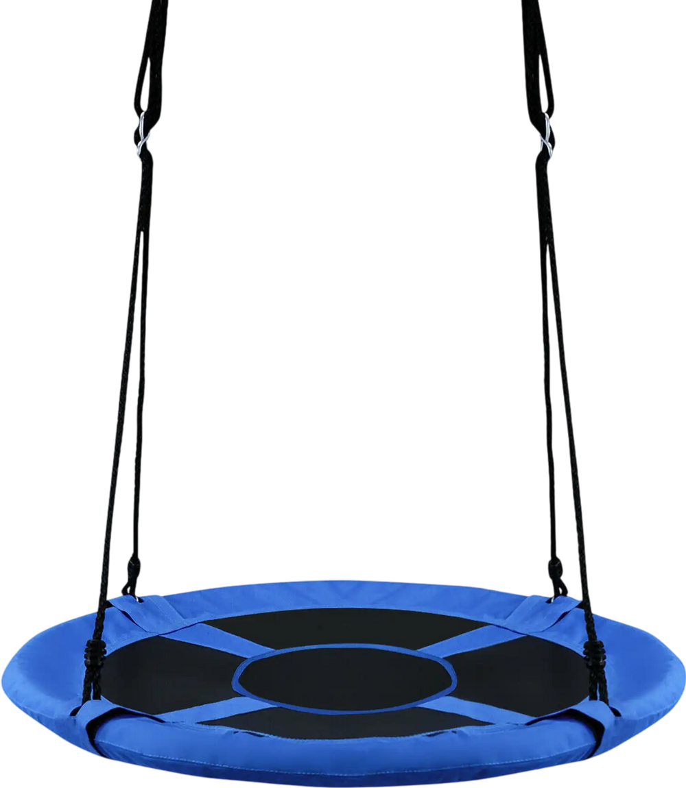 Blue 40-inch flying saucer tree swing with durable 600D oxford fabric, perfect for outdoor play and relaxation.