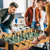 Competition-sized 48" wooden foosball table with non-slip handles, perfect for game rooms and family fun.