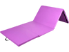 Purple 8 x 4 feet folding gymnastics tumbling mat with 4 panels, 2-inch thick EPE foam, and zip for easy cleaning.