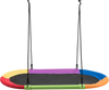 Colorful 60-inch saucer swing with adjustable ropes, suitable for multiple children, perfect for outdoor play and.