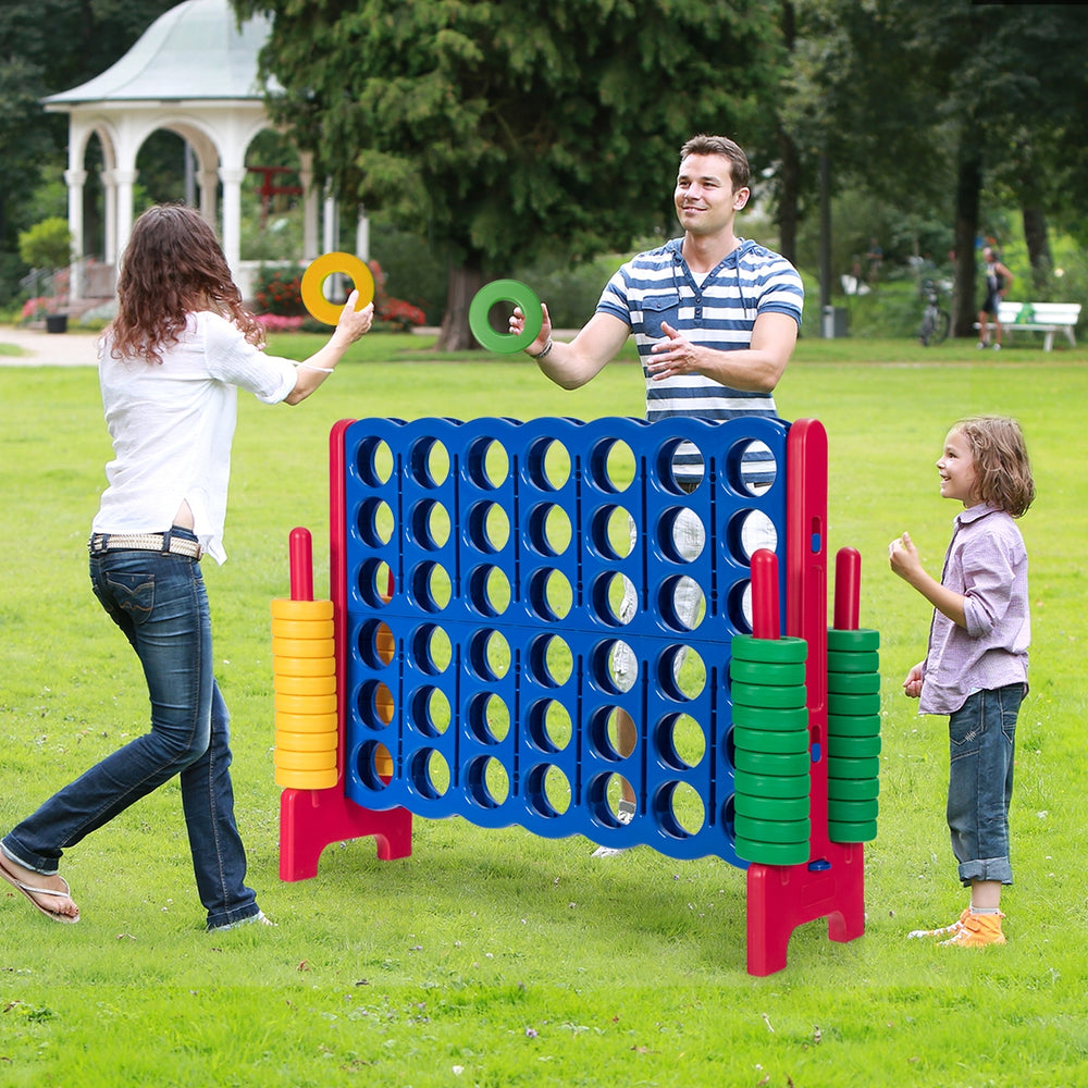 Jumbo 4-to-Score Giant Game Set with 42 Jumbo Rings and Quick-Release Slider-Red - Gallery View 1 of 11