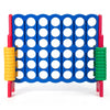 Jumbo 4-to-Score game set in blue with 42 rings, perfect for outdoor parties and improving children's motor skills.