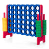 Jumbo 4-to-Score Giant Game Set in red with 42 colorful rings, ideal for outdoor parties and improving motor skills.