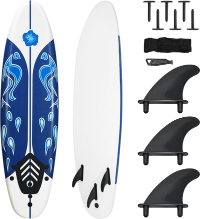 Costway 6' Surfboard w/ 3 Detachable Fins 05429617 New