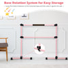 4 Feet Portable Ballet Barre in pink with adjustable height and anti-slip footpads for safe dancing and easy storage.
