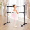 Adjustable height black ballet barre for dancing, stretching, and ballet, supporting up to 220 lbs, ideal for home or.