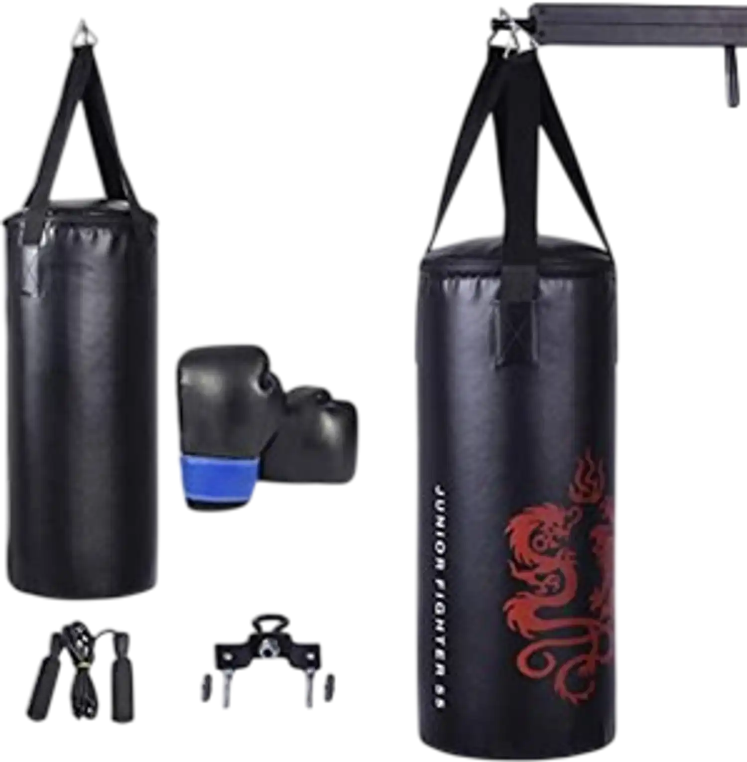Costway 40lbs Filled Punching Boxing Set w/ Jump Rope Gloves 5-Pc 14925608 New