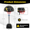 Portable adjustable basketball hoop system with 41-inch backboard, height adjustable from 4.25 to 10 feet, includes 2.