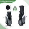 14-way golf cart stand bag with waterproof rain hood, featuring 7 zippered pockets and a dual strap design for easy.