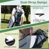 14-way golf cart stand bag featuring a dual strap design and portable handle, ideal for easy carrying on the course.