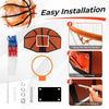 Indoor outdoor basketball game installation guide featuring a shatter-proof backboard and sturdy metal rim.