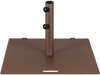 24-inch square patio umbrella base made of heavy-duty steel with wheels and adjustable knobs for stability and easy.