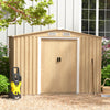 Costway Storage Shed 8.5' x 6.4' x 6' Galvanized Steel with Sliding Door New