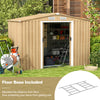 Costway Storage Shed 8.5' x 6.4' x 6' Galvanized Steel with Sliding Door New