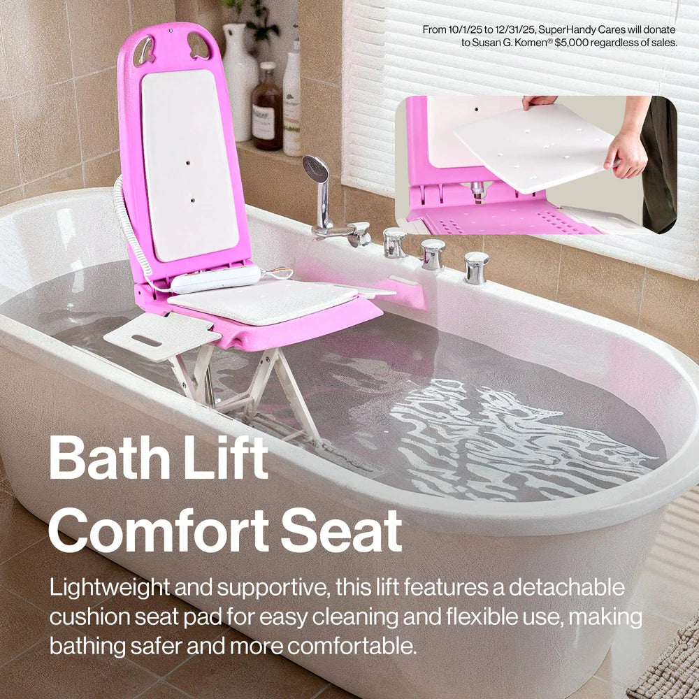 Super Handy GUT197 GoRise LT Floor and Bath Lift 330 Lbs Capacity Pink Edition New