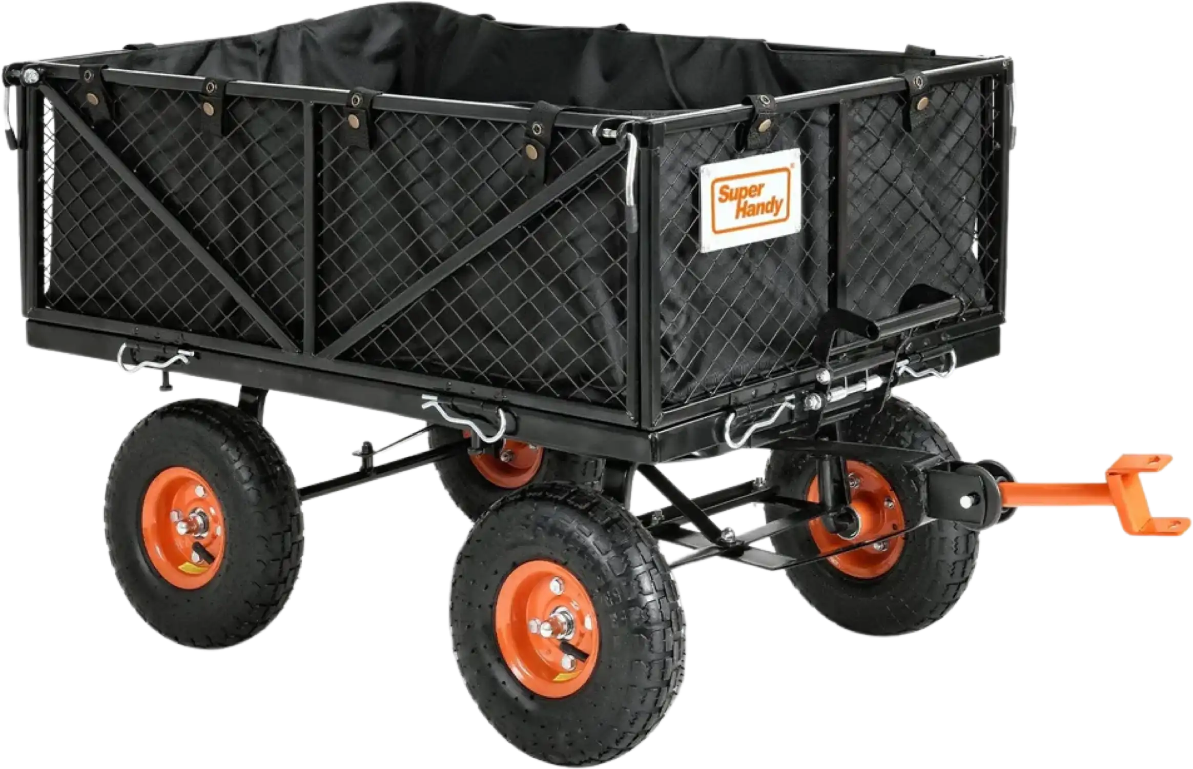 Super Handy GUO109 Towable Garden Cart 660 Lbs Load Capacity 4.6 Cu Ft Compatible with GUO098 New