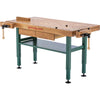 Grizzly T10157 - Heavy-Duty Oak Workbench with Steel Legs