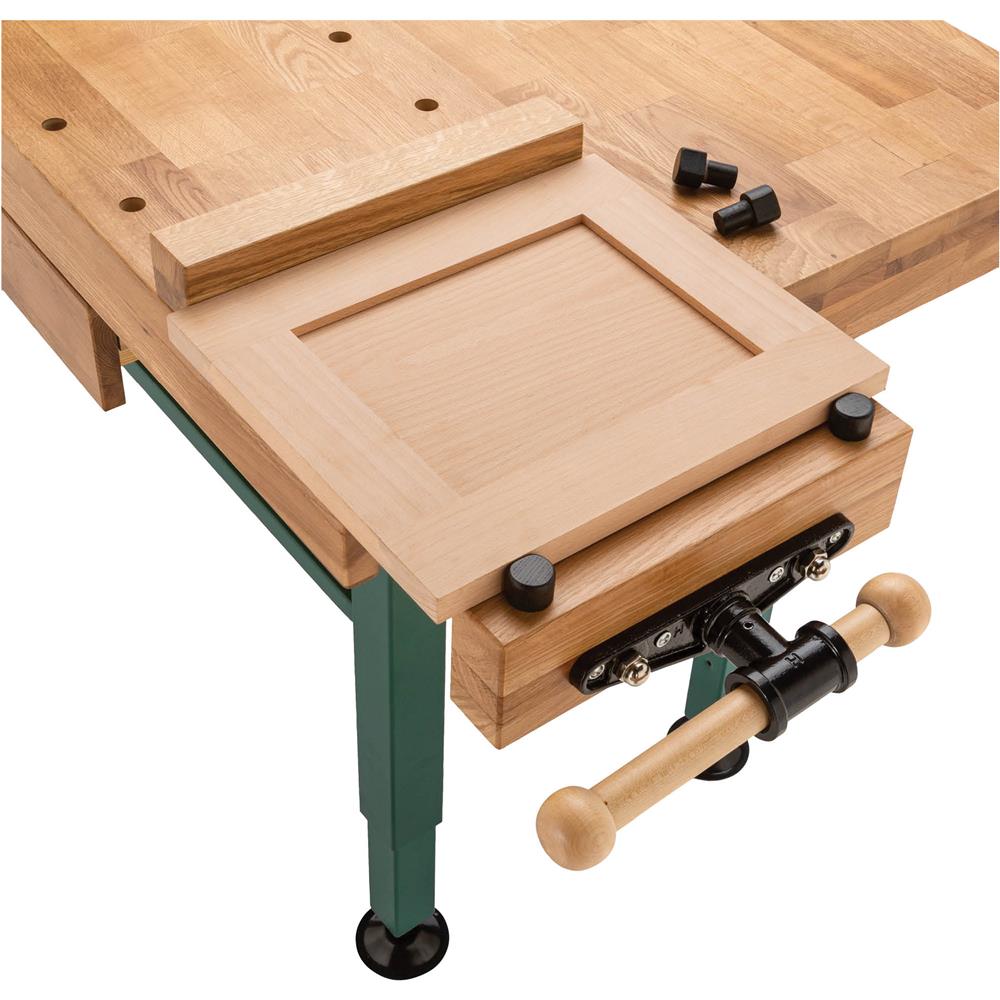 Grizzly T10157 - Heavy-Duty Oak Workbench with Steel Legs