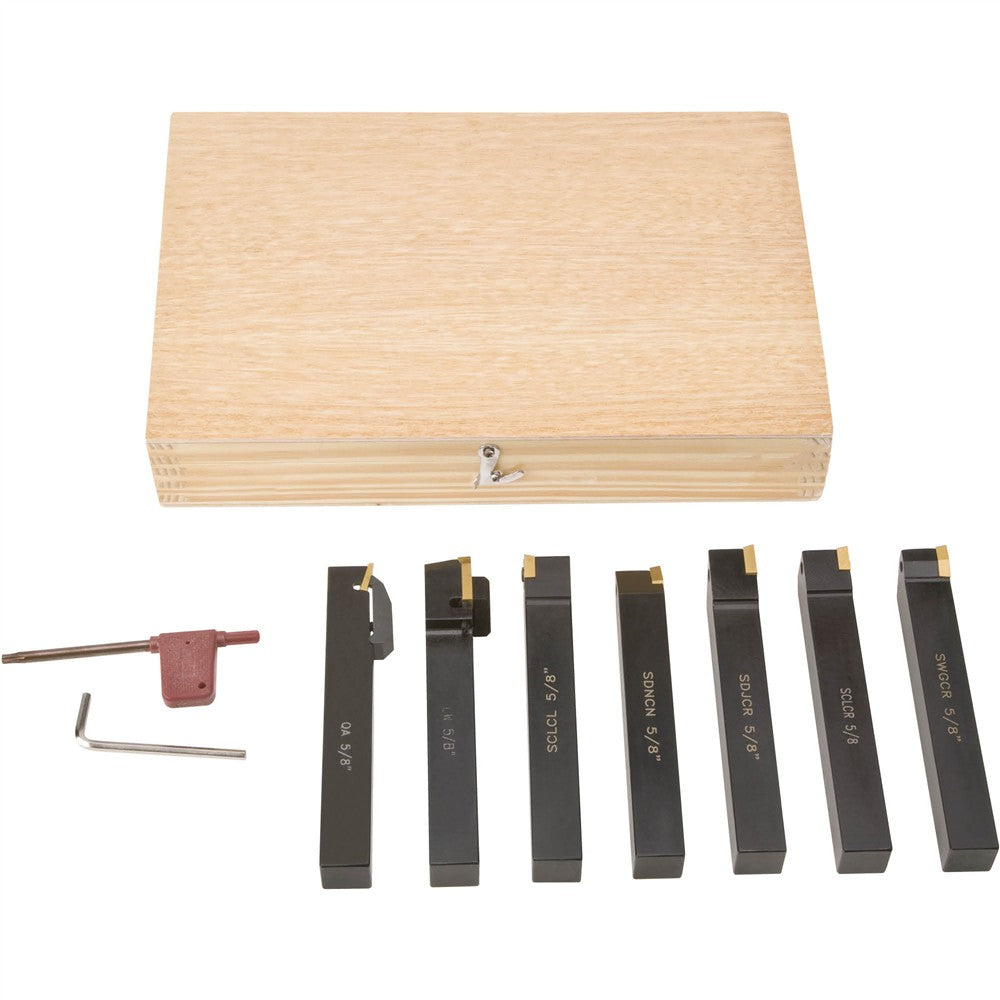 Grizzly T10295 - 7 Piece Indexable Carbide Set 5/8"