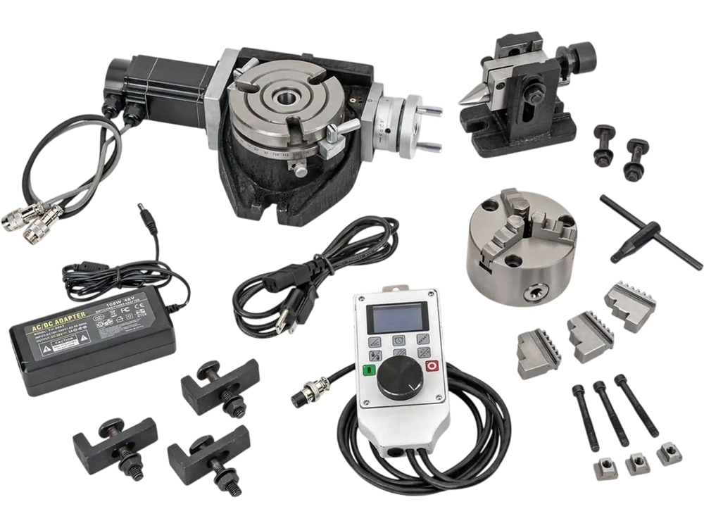 Grizzly T1192 - 4-3/8" Power DRO Rotary Table Set