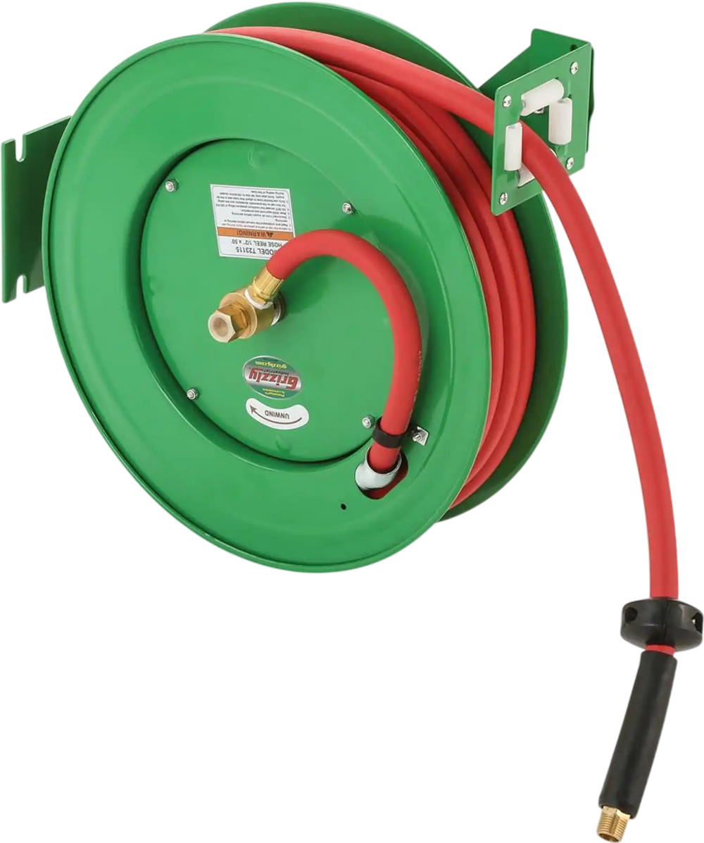 Grizzly T23115 - 1/2" x 50' Retractable Hose Reel