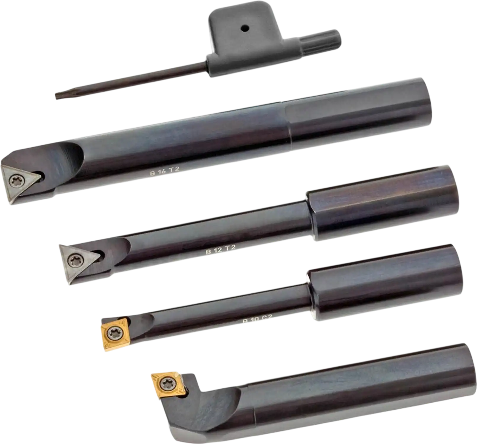 Grizzly T25801 Metal Lathe Accessories Axial and Radial Boring Bar Set with Inserts 4 Pc New