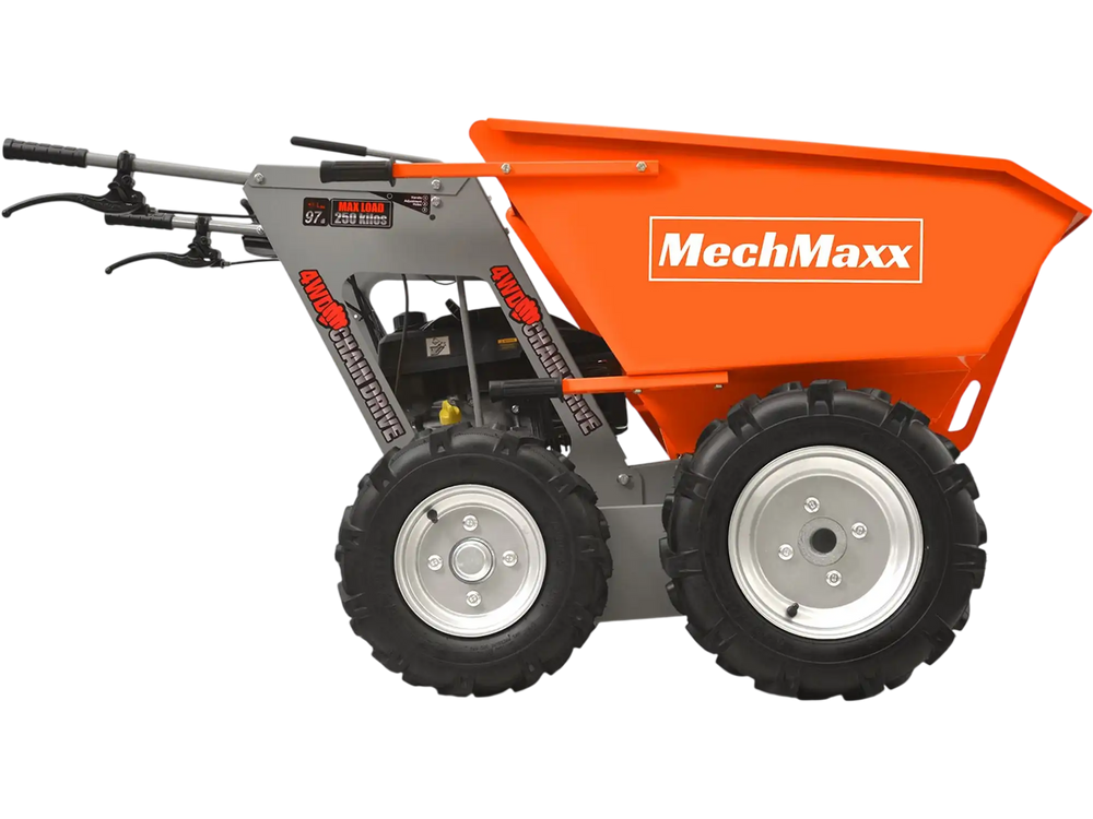 660lbs Capacity 6.5HP Gas Powered Wheelbarrow  Cart T25 4F+1R Gearbox , T25