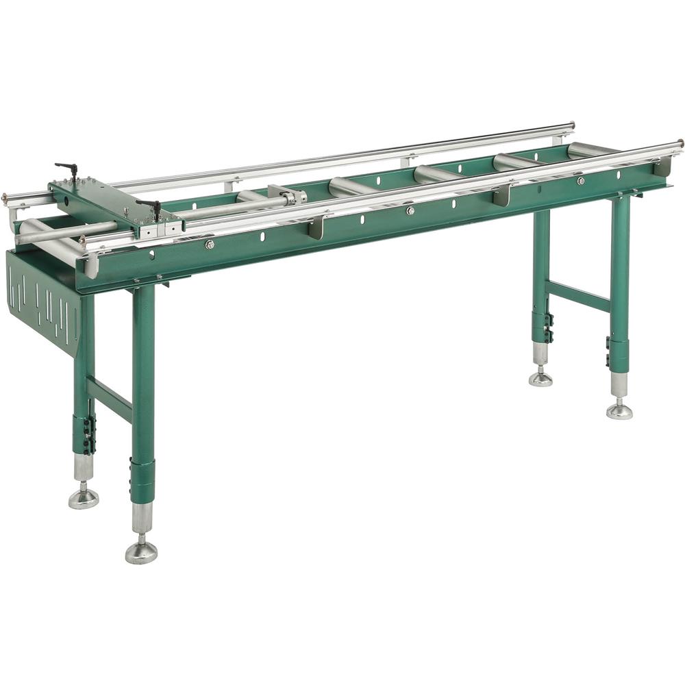 Grizzly T28173 - 14" x 78" Heavy-Duty Roller Table with Work Stop