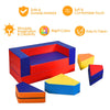 Colorful 8-piece 4-in-1 foam shapes playset for toddlers, featuring soft, durable materials for safe climbing and.