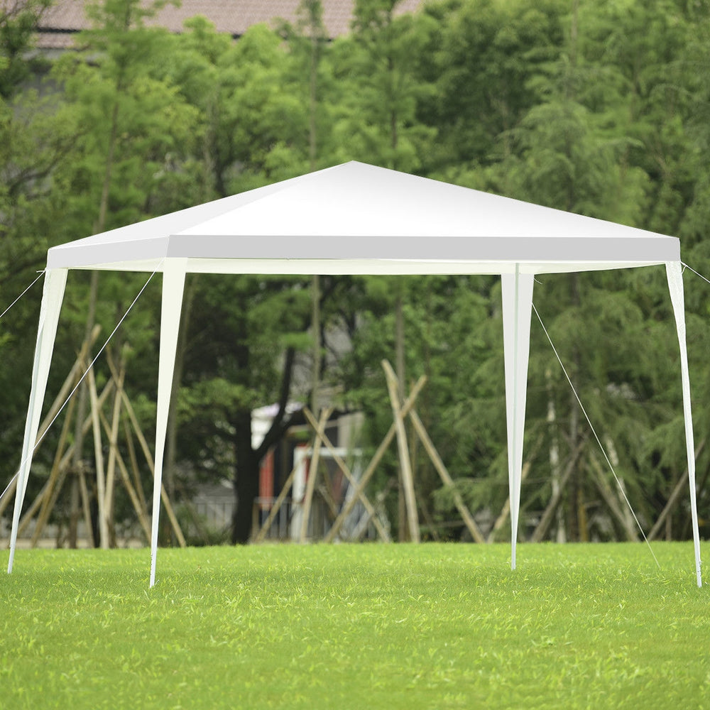 10 x 10 feet outdoor wedding canopy tent with waterproof polyethylene, ideal for backyard events and sun protection.