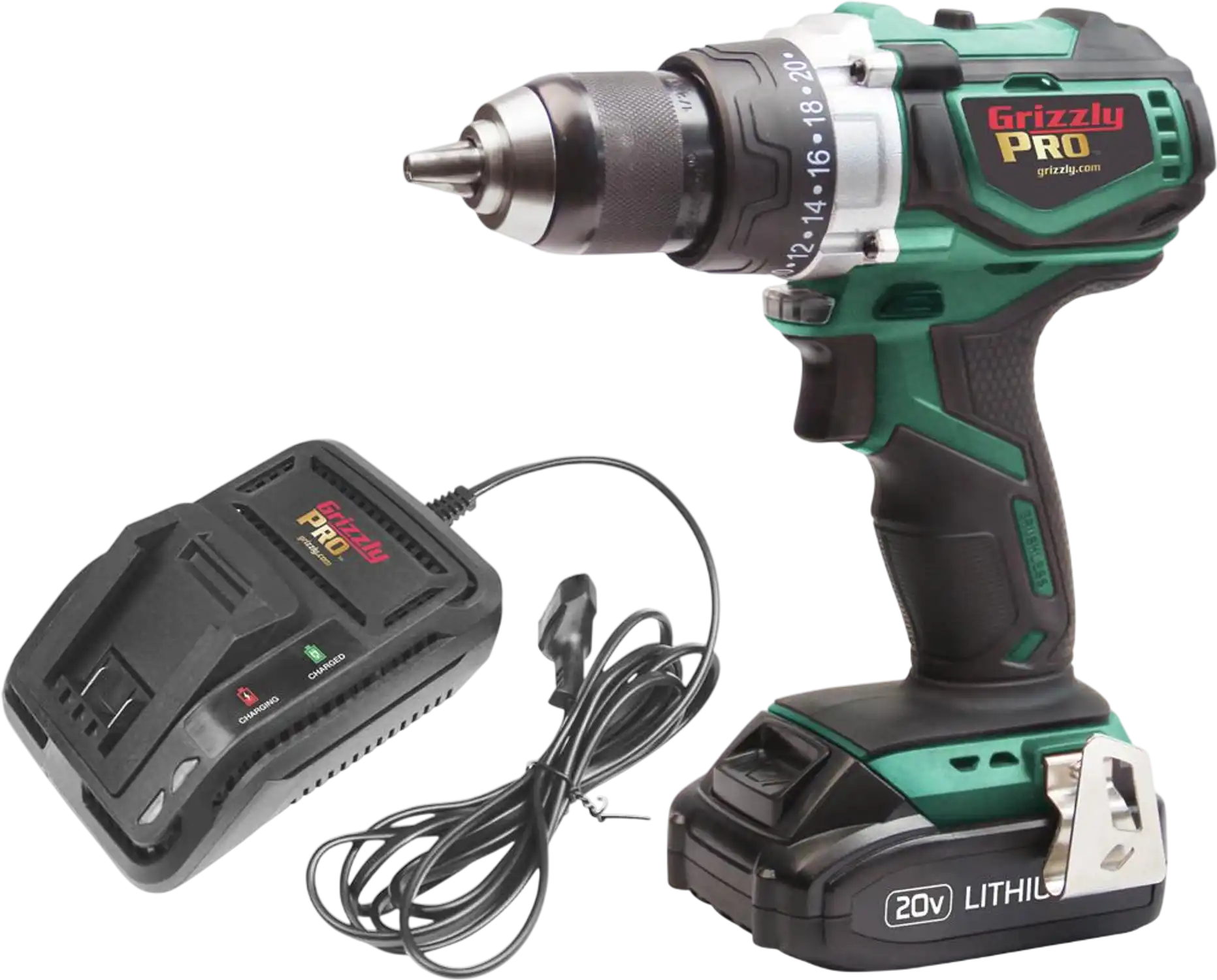 Grizzly T30290X1 Hammer Drill Grizzly PRO 20V Kit Li-Ion Battery Charger New