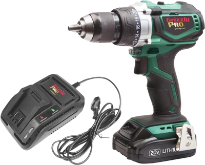 Grizzly T30290X1 Hammer Drill Grizzly PRO 20V Kit Li-Ion Battery Charger New