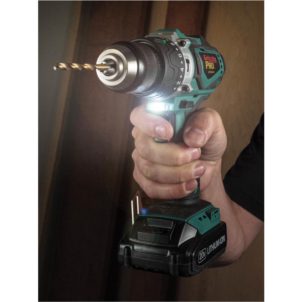 Grizzly PRO T30290X - 20V Hammer Drill Kit with Li-Ion Battery (Charger Not Included)