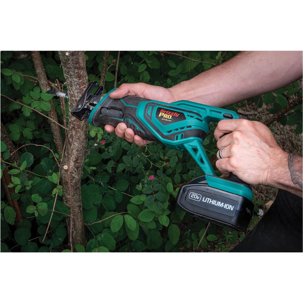 Grizzly PRO T30294X1 - 20V Reciprocating Saw Kit with Li-Ion Battery & Charger