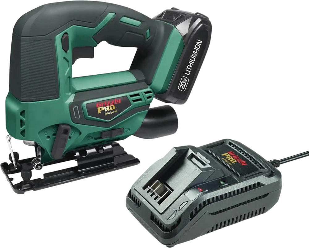 Grizzly PRO T30295X1A - 20V Jigsaw Kit with 4.0Ah Li-Ion Battery & Charger