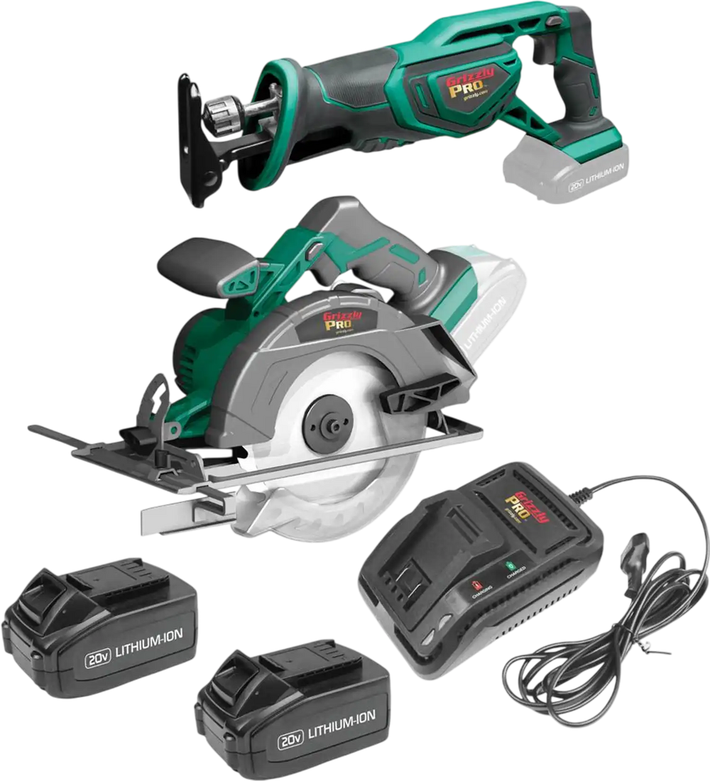 Grizzly PRO T30307 - 20V 2-Tool Saw Kit