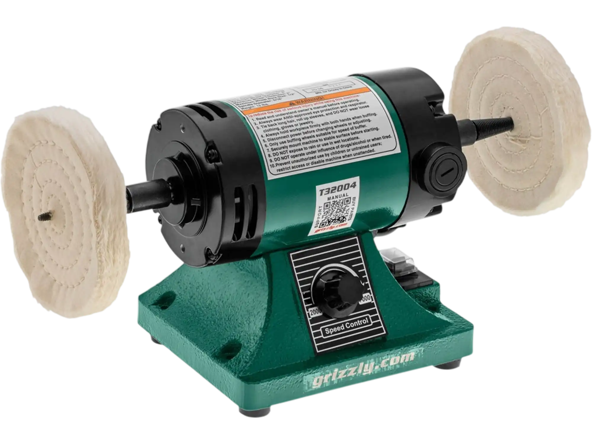 Grizzly T32004 Mini Benchtop Buffer 3/4 HP Variable-Speed New