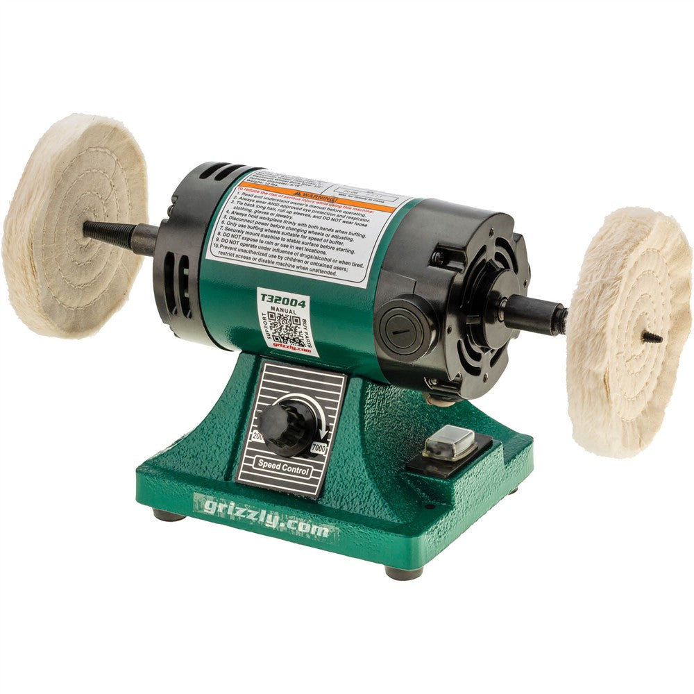 Grizzly T32004 - 3/4 HP Variable-Speed Mini Benchtop Buffer