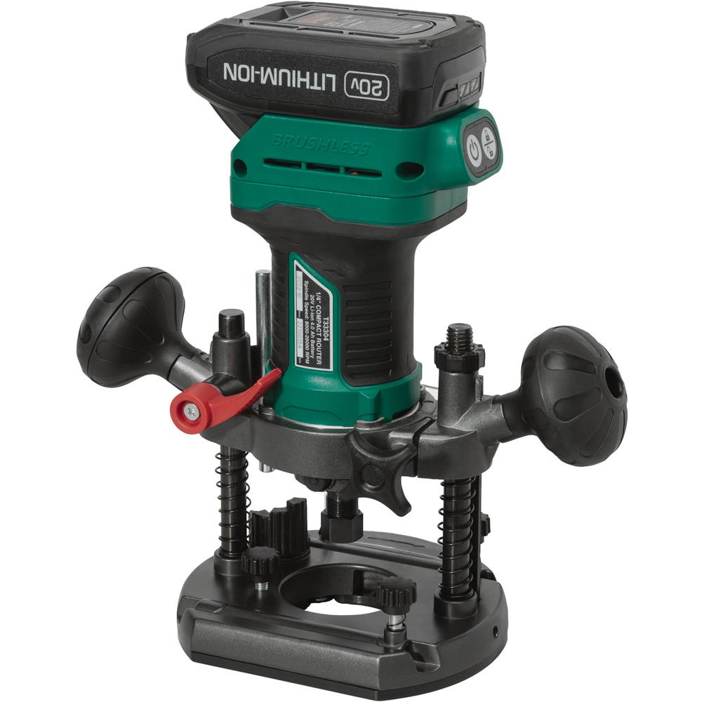 Grizzly PRO T33304X - 20V 1/4" Plunge Router with Li-Ion Battery (Charger Not Included)