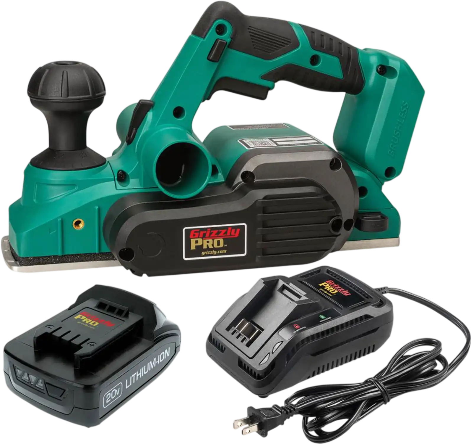 Grizzly T33307X1 Hand Planer PRO 20V Brushless Handheld Planer Kit with Li-Ion Battery Charger New