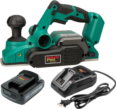 Grizzly T33307X1 Hand Planer PRO 20V Brushless Handheld Planer Kit with Li-Ion Battery Charger New