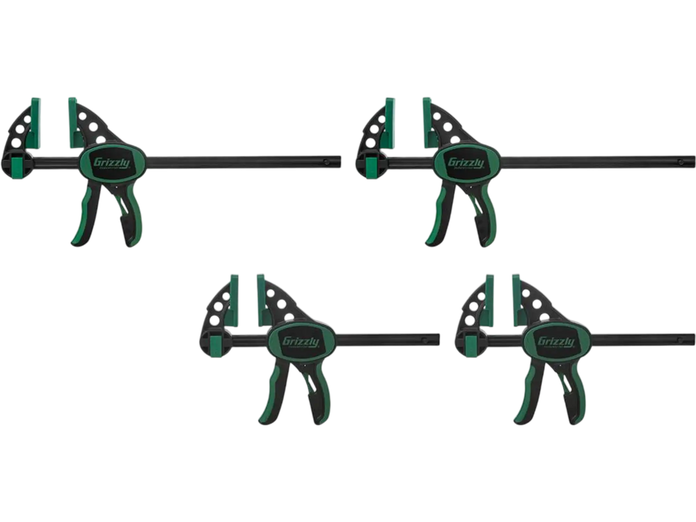 Grizzly T33391 - 6" and 12" One-Handed  Bar Clamp Kit, 4 Pk.