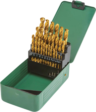 Grizzly T33685 Drill Bit Set PRO M2 HSS TiN-Coated 29 Pc New