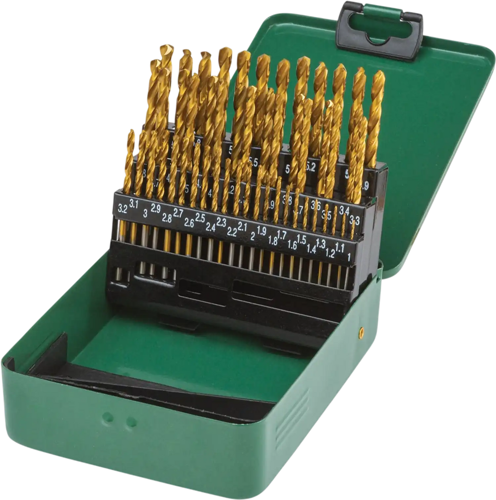 Grizzly PRO T33686 - M2 HSS Metric TiN-Coated Drill Bit Set, 51 Pc.