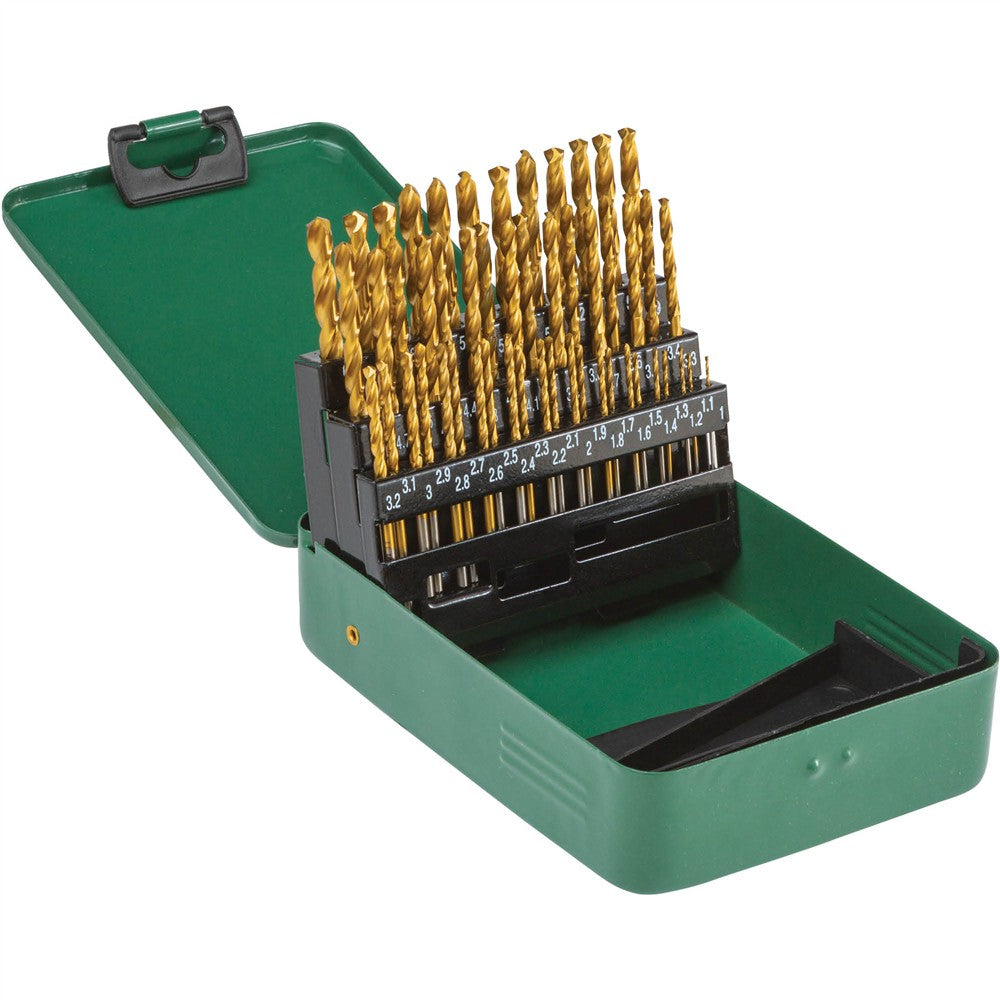 Grizzly PRO T33686 - M2 HSS Metric TiN-Coated Drill Bit Set, 51 Pc.